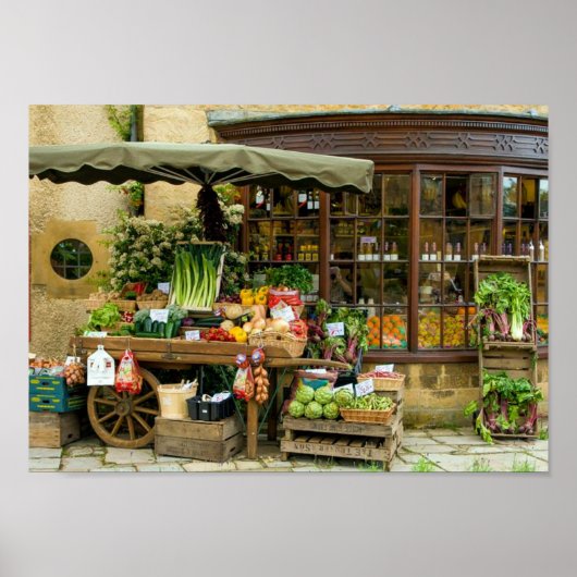 Obst und Veg farbenfrohe englische Village Store Poster (Vorne)