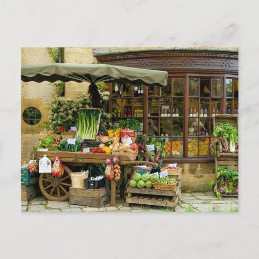 Obst und Veg farbenfrohe englische Village Store Postkarte (Vorderseite)