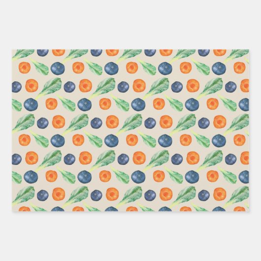 Obst- und Veggie-Verpackungspapier Geschenkpapier Set (Vorderseite 2)