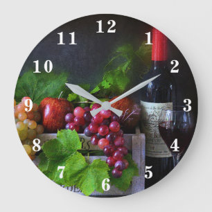 Obst und Wein Große Wanduhr