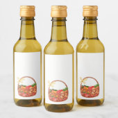 Obst- und Weinkorbbogen niedlich Weinetikett (Flaschen)