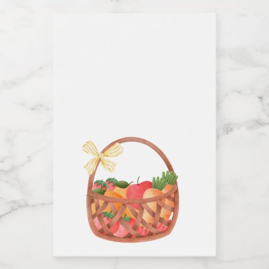 Obst- und Weinkorbbogen niedlich Weinetikett (Einzelnes Label)