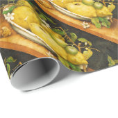 OBST UND WEISSE BLUME DER SAISON GESCHENKPAPIER (Rolleneckpunkt)