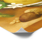 OBST UND WEISSE BLUME DER SAISON POSTER (Ecke)