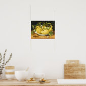 OBST UND WEISSE BLUME DER SAISON POSTER (Küche)
