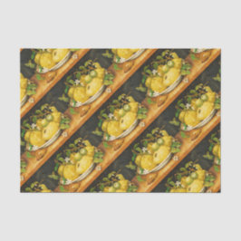 OBST UND WEISSE BLUME DER SAISON SEIDENPAPIER