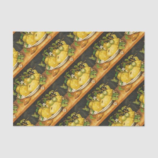 OBST UND WEISSE BLUME DER SAISON SEIDENPAPIER (Vorderseite)