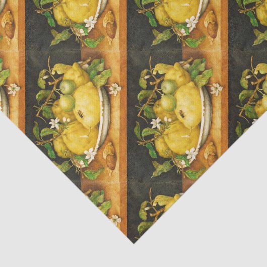 OBST UND WEISSE BLUME DER SAISON SEIDENPAPIER (Ausschnitt)