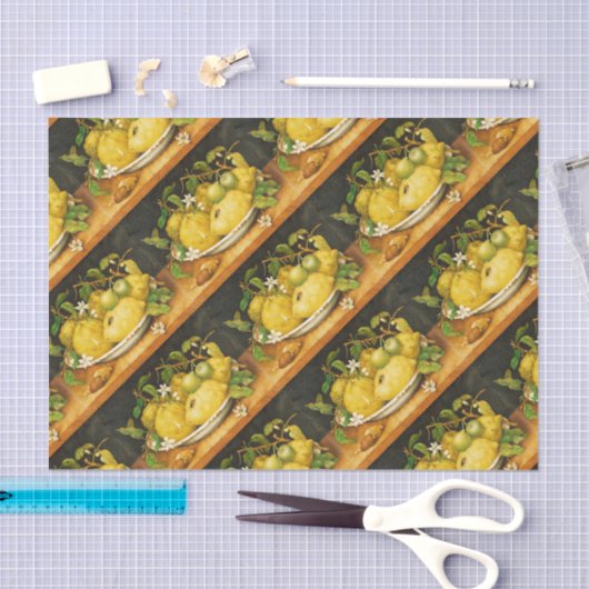 OBST UND WEISSE BLUME DER SAISON SEIDENPAPIER (Handwerk)