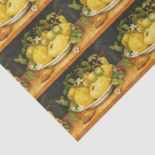 OBST UND WEISSE BLUME DER SAISON SEIDENPAPIER (Ausschnitt)