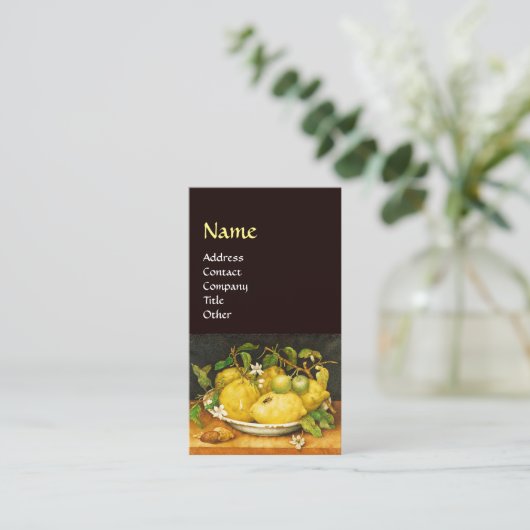 OBST UND WEISSE BLUME DER SAISON VISITENKARTE (Stehend Vorderseite)