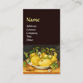 OBST UND WEISSE BLUME DER SAISON VISITENKARTE