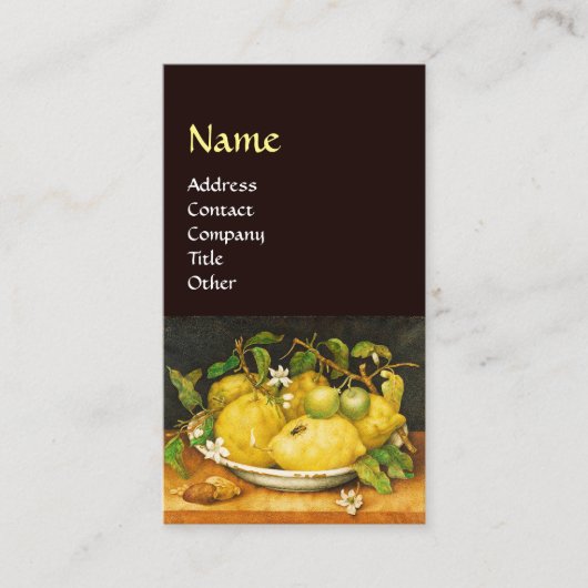 OBST UND WEISSE BLUME DER SAISON VISITENKARTE (Vorderseite)