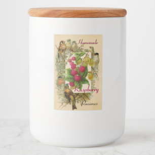 OBST/VÖGEL UND RASPBERRIES DER SAISON ERHALTEN LEBENSMITTELETIKETT