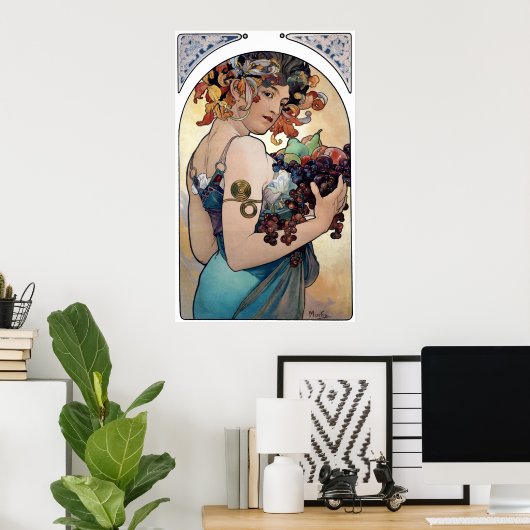 Obst von Alfons Mucha 1897 Poster (Heimbüro)