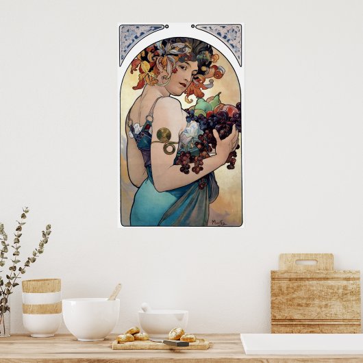 Obst von Alfons Mucha 1897 Poster (Küche)