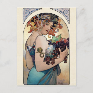Obst von Alfons Mucha 1897 Postkarte