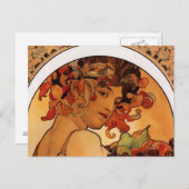 "Obst" von Alphonse Mucha Postkarte (Vorne/Hinten)