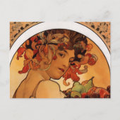 "Obst" von Alphonse Mucha Postkarte (Vorderseite)