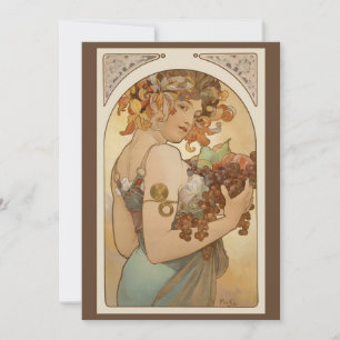 Obst von Alphonse Mucha, Vintage Art Nouveau Einladung