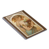 Obst von Alphonse Mucha, Vintage Art Nouveau Notizblock (Rechte Seite)