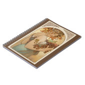 Obst von Alphonse Mucha, Vintage Art Nouveau Notizblock (Linke Seite)
