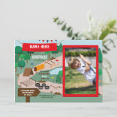 Obstacle Course Birthday Boys Foto Adventure Park Einladung (Stehend Vorderseite)