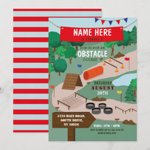 Obstacle Course Geburtstag Party Adventure Park Einladung