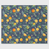 Obstangen mit tropischen Blätter und Blume Geschenkpapier (Flach)