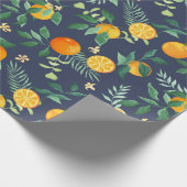 Obstangen mit tropischen Blätter und Blume Geschenkpapier (Ecke)