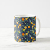 Obstangen mit tropischen Blätter und Blume Kaffeetasse (VorderseiteRechts)