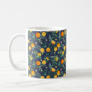 Obstangen mit tropischen Blätter und Blume Kaffeetasse