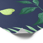 Obstangen mit tropischen Blätter und Blume Poster (Ecke)