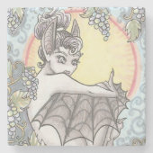Obstbat Faible Trauben Fantasy Art Stone Untersetz Steinuntersetzer (Vorderseite)