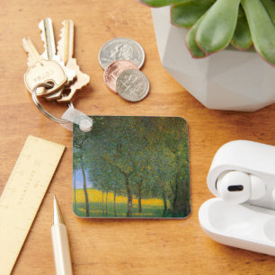 Obstbäume von Gustav Klimt, Vintage Art Nouveau Schlüsselanhänger