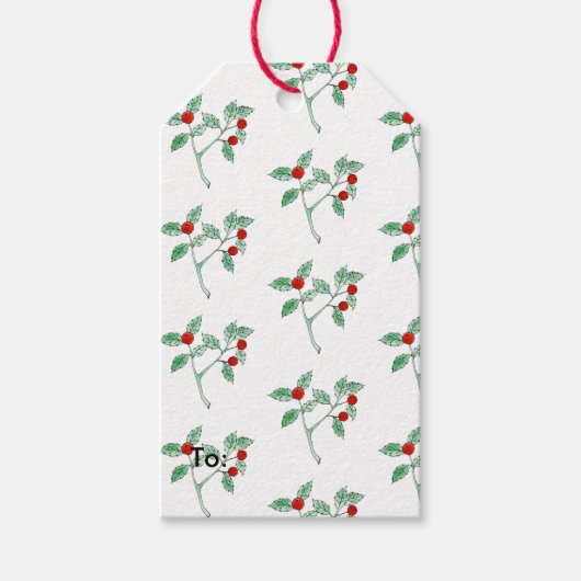 Obstbeere Pflanze Geschenkanhänger (Vorderseite)