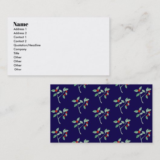 Obstbeere Pflanze Visitenkarte (Vorne/Hinten)