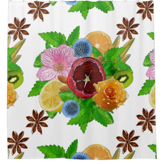Obstbouquet. Duschvorhang (Vorderseite)