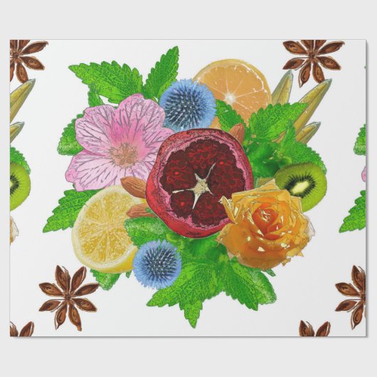 Obstbouquet. Geschenkpapier (Flach)
