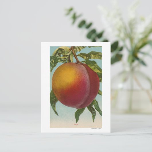 Obstchromlithograph von PeachFruitState Postkarte (Stehend Vorderseite)