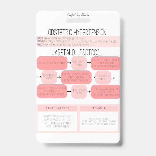 Obstetric Hypertension Nurse Reference Badge Ausweis (Vorderseite)