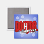 OBSTETRICIAN LOGO BIG RED DOCTOR MAGNET (Vorderseite/Rückseite)