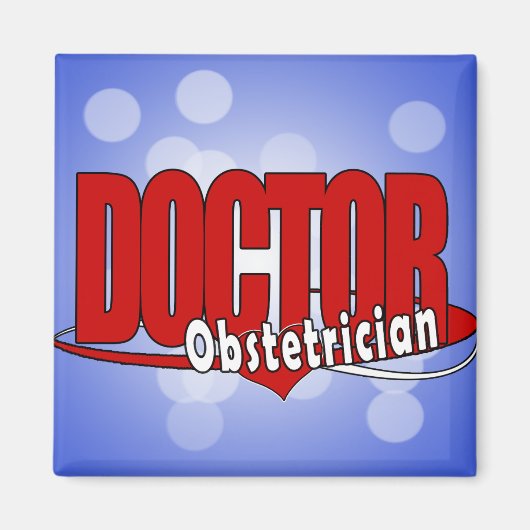 OBSTETRICIAN LOGO BIG RED DOCTOR MAGNET (Vorne)