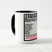 Obstetriker Doctor Funny Nutrional Facts Tasse (Vorderseite Links)