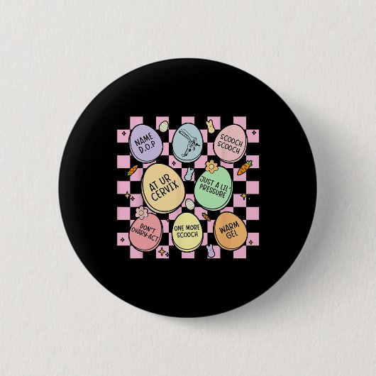 Obstetriker Eggs Bunny Gynäkologe Obgyn Nurse E Button (Vorderseite)