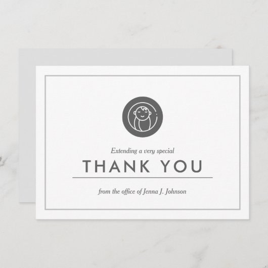 Obstetriker | Minimalistisch Flat Vielen Dank Dankeskarte (Vorne/Hinten)