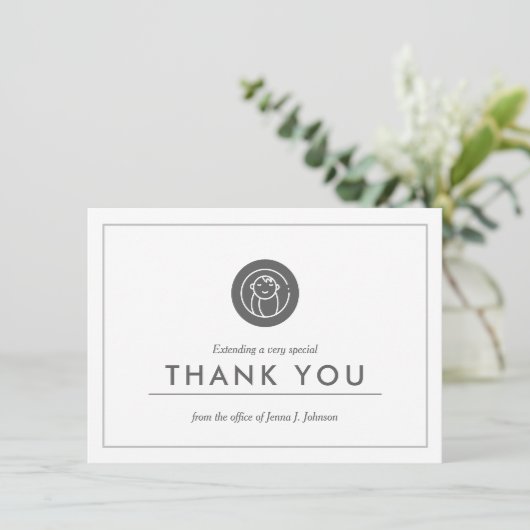 Obstetriker | Minimalistisch Flat Vielen Dank Dankeskarte (Stehend Vorderseite)