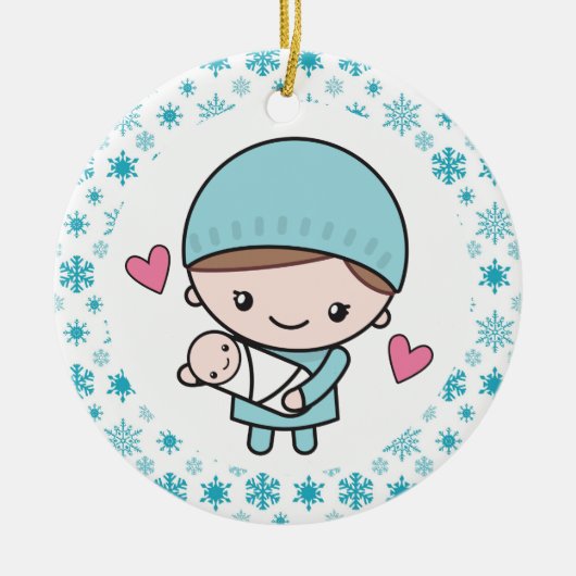 Obstetriker OB-GYN Nurse Midfrau Keramik Ornament (Vorne)