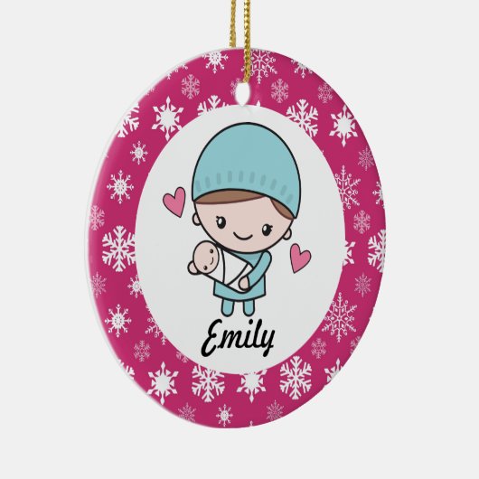 Obstetriker OB-GYN Nurse Midfrau Keramik Ornament (Rechts)