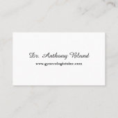 Obstetriker OBGYN Elegant Uterus Cervix Visitenkarte (Rückseite)